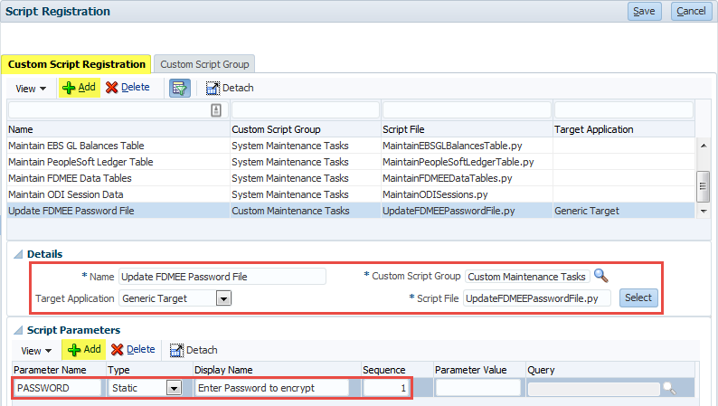 FDMEE - Register Custom Script