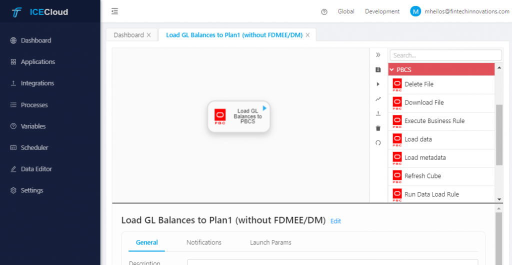 PBCS Vision - ICE Cloud Load GL Balances to Plan1 without DM - Integration